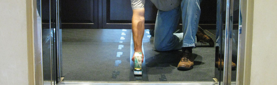 Elevator floor protection install