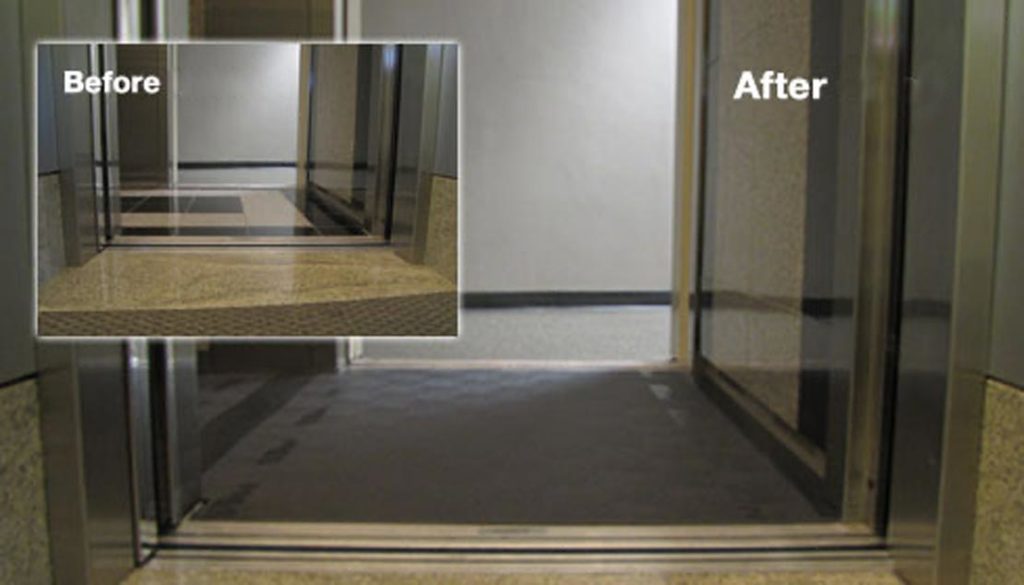 Before and After Elevator Floor Protection